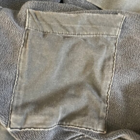 Prana Pullover Sweatshirt Mens Size 2XL Gray Green Inner Pocket Heavy Crewneck - Picture 4 of 7